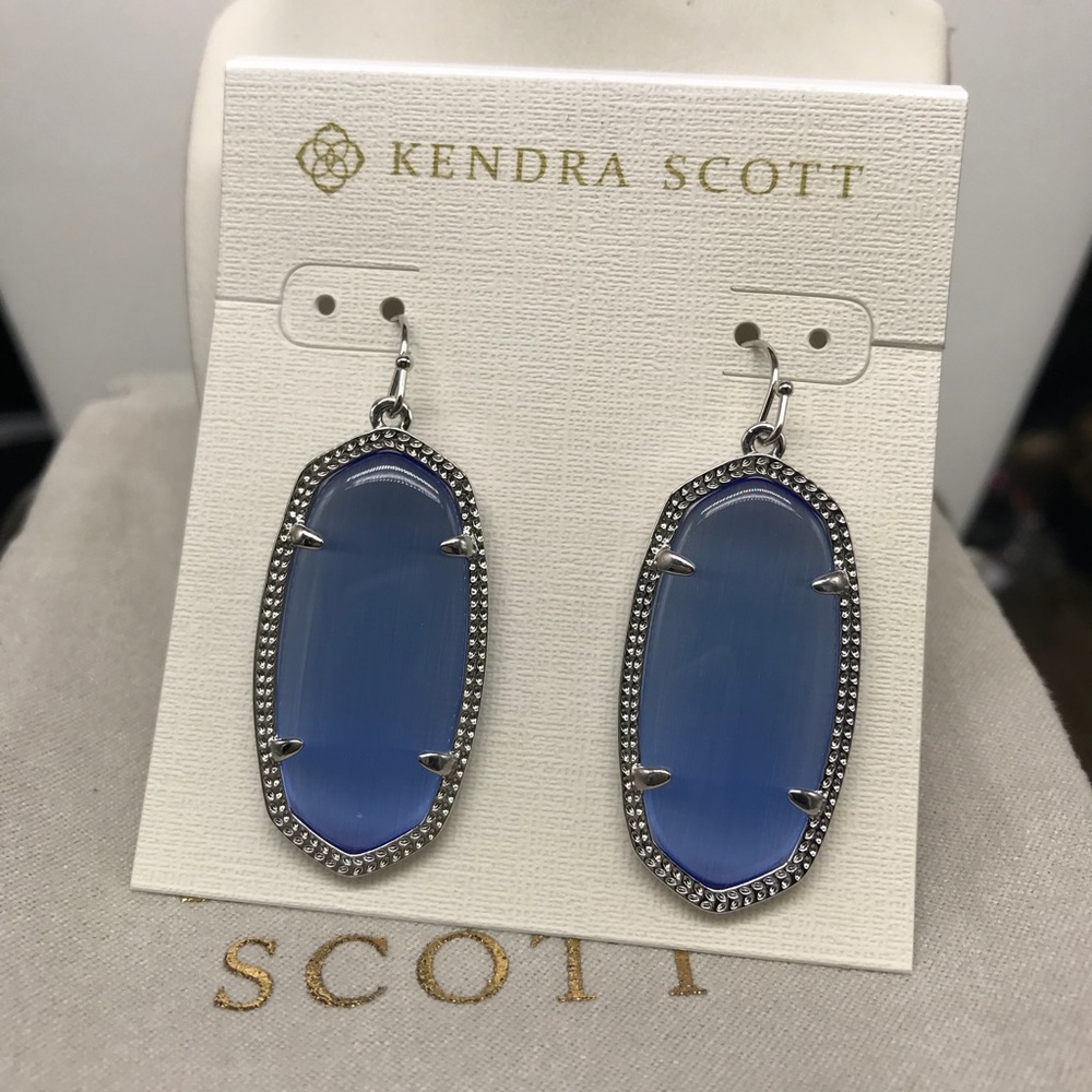 Kendra Scott Elle Periwinkle drop earring silver Tone